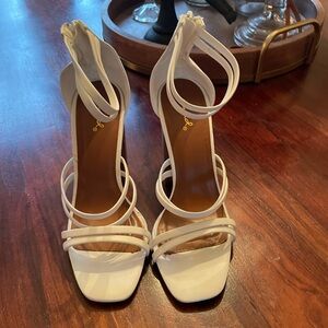 Qupid White Strappy Heels